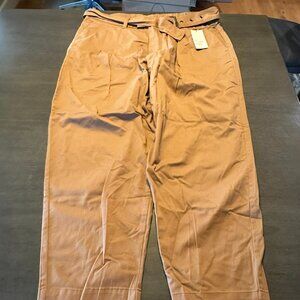 a new day Womens Burlap Brown Baggy Belted Pants Size 17